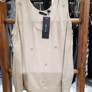[NWT] Arc & Co. Embellished Taupe Cami